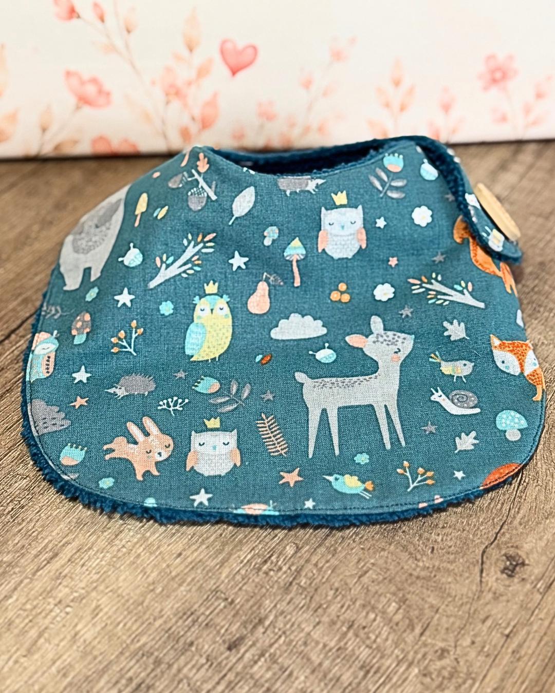 Bavoir naissance en coton & éponge de bambou