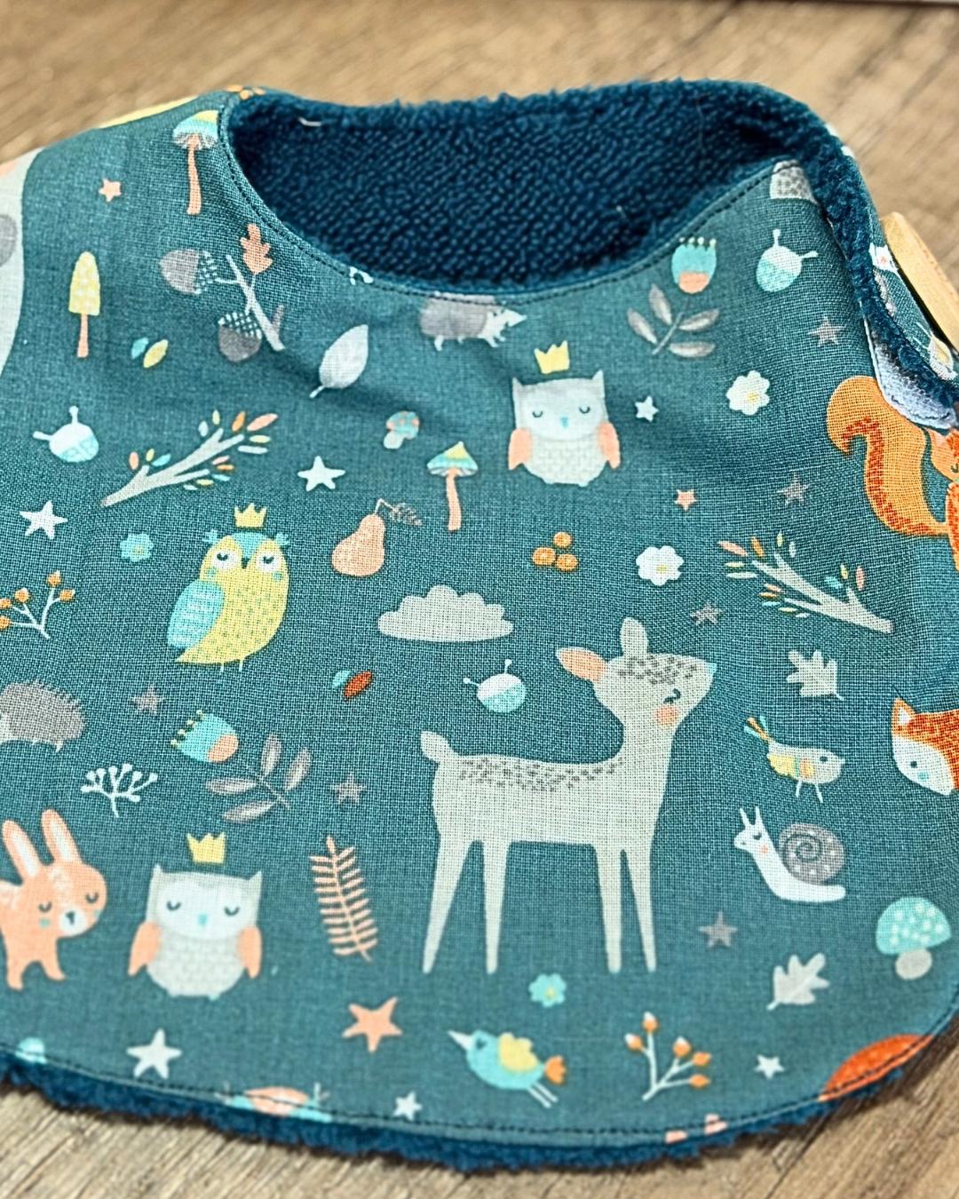 Bavoir naissance en coton & éponge de bambou