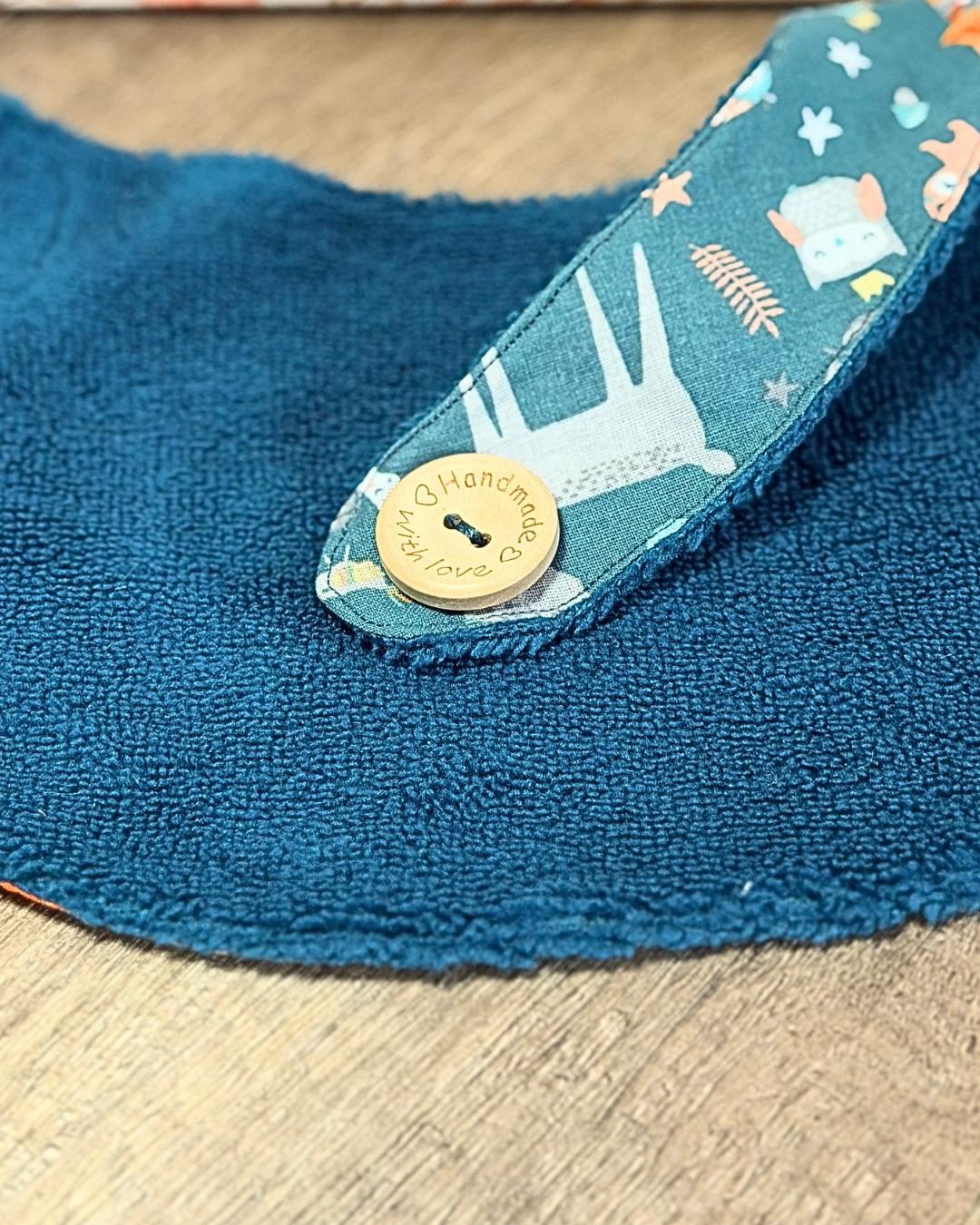 Bavoir naissance en coton & éponge de bambou