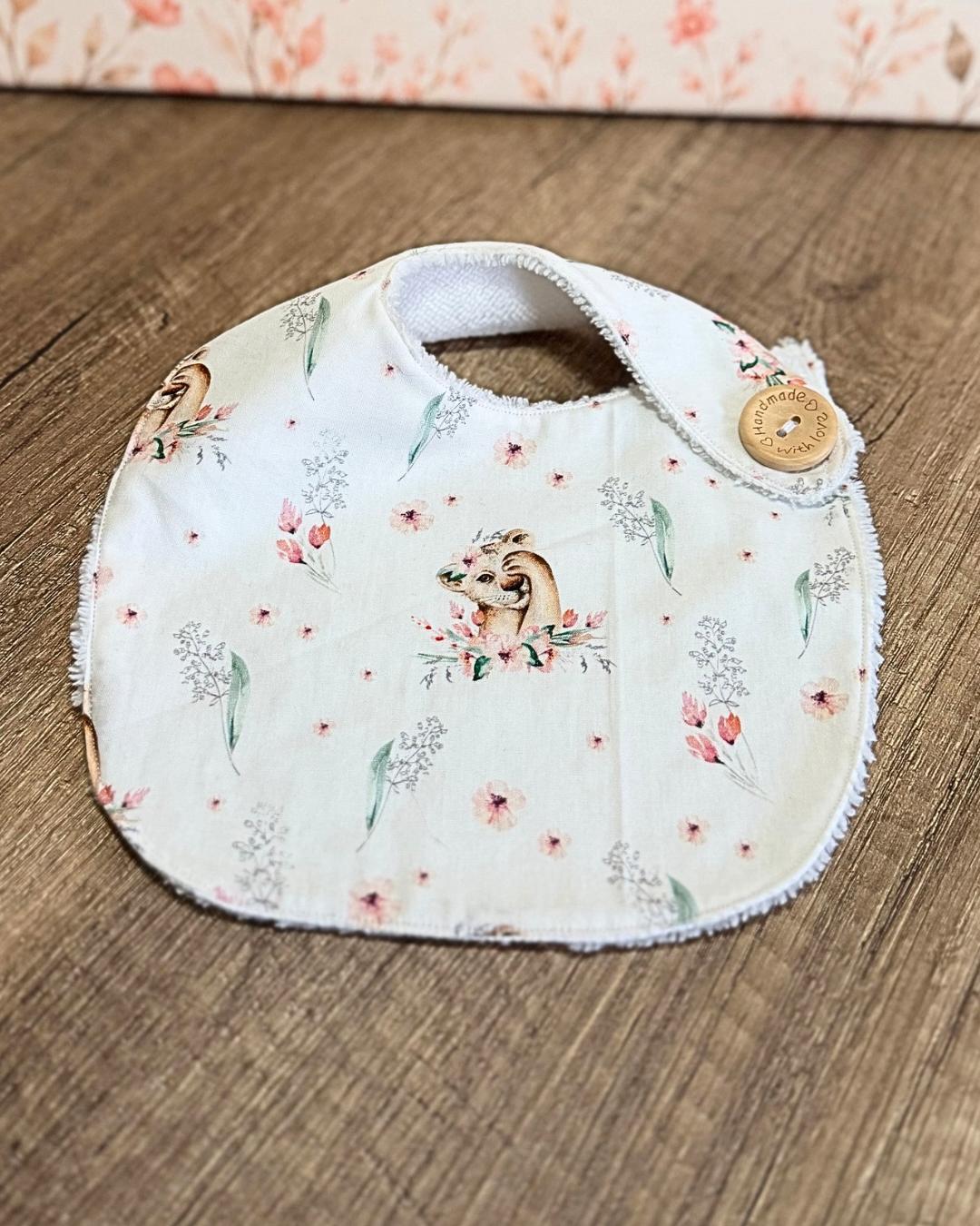 Bavoir naissance en coton & éponge de bambou