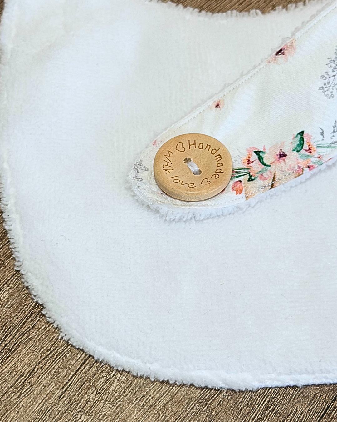 Bavoir naissance en coton & éponge de bambou