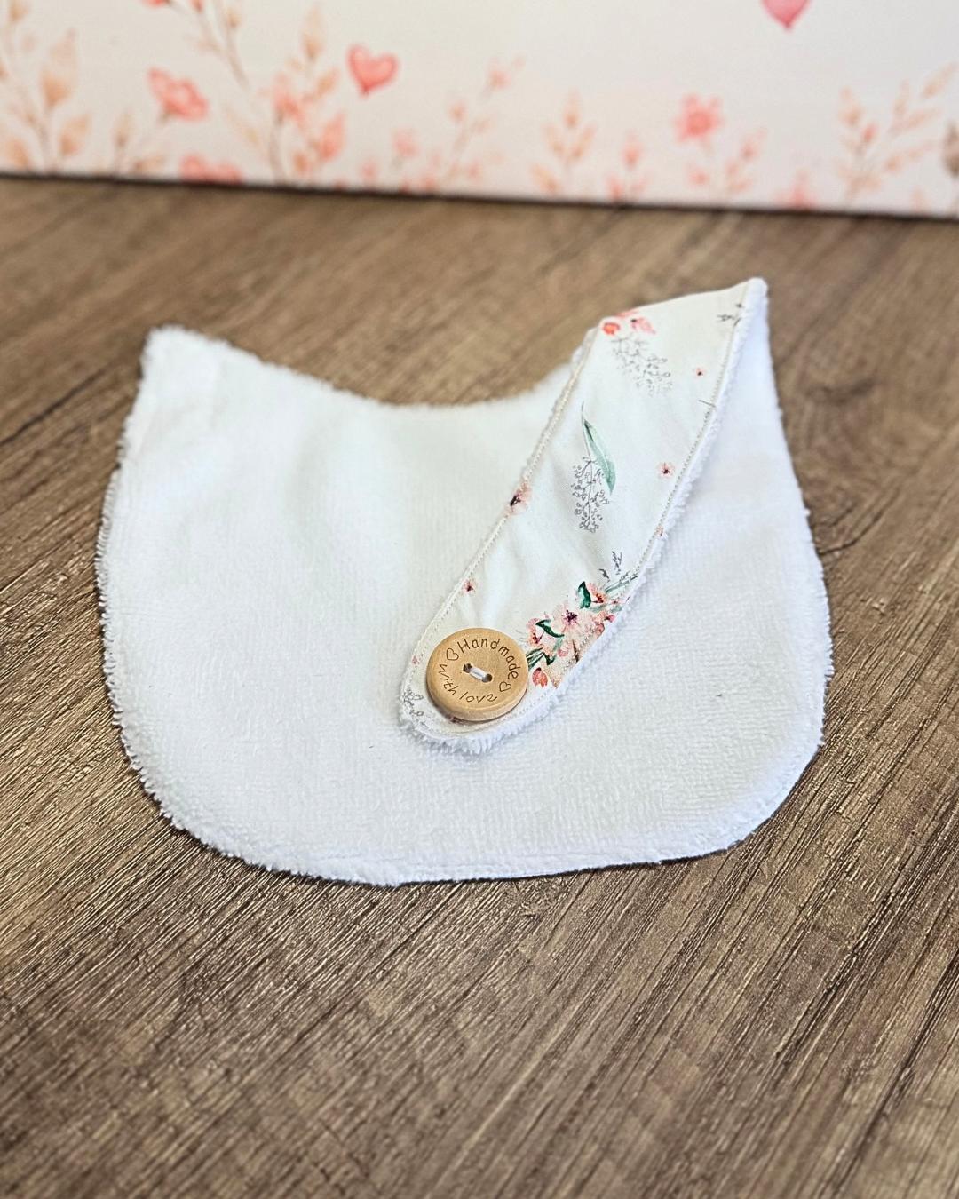Bavoir naissance en coton & éponge de bambou