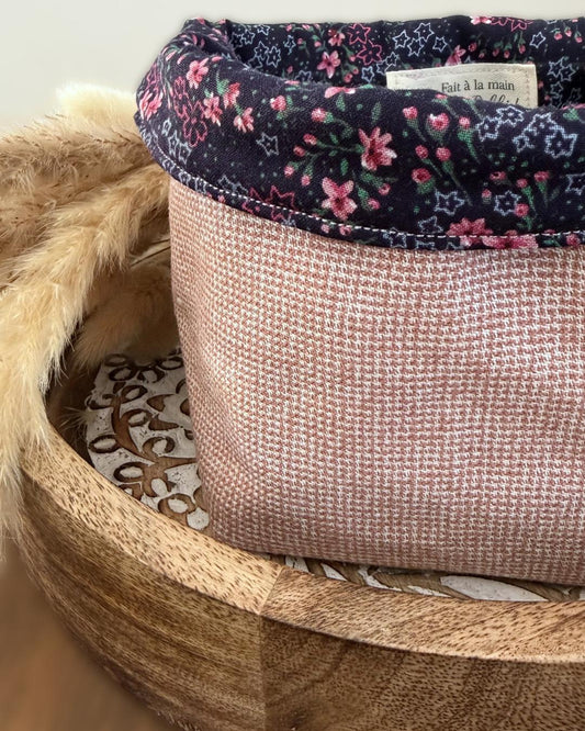 Ensemble salle de bain – Liberty noir & rose poudré 🌸