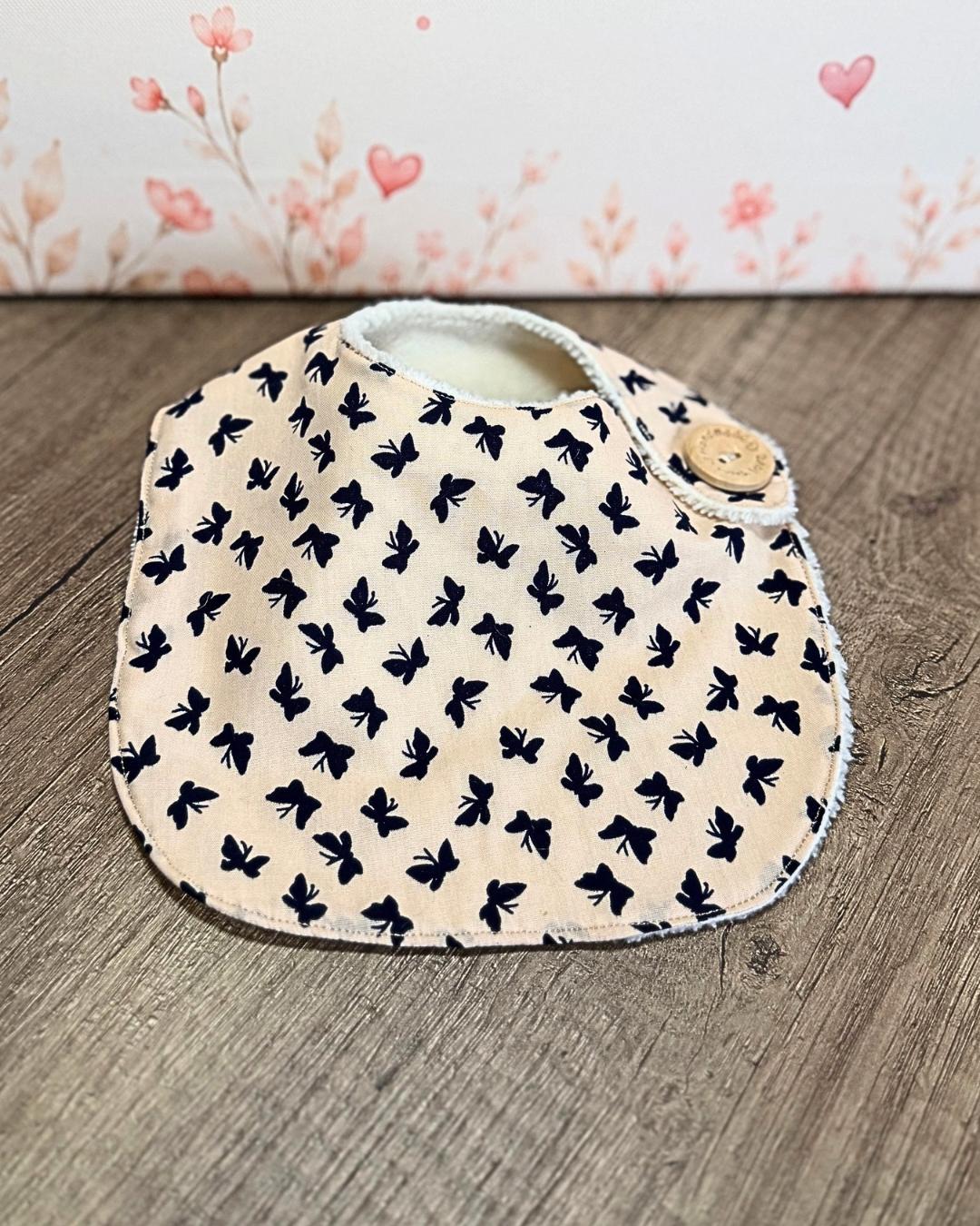 Bavoir naissance en coton & éponge de bambou