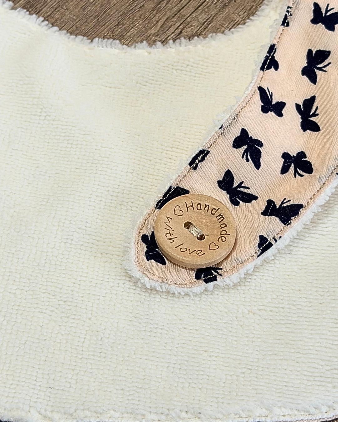 Bavoir naissance en coton & éponge de bambou