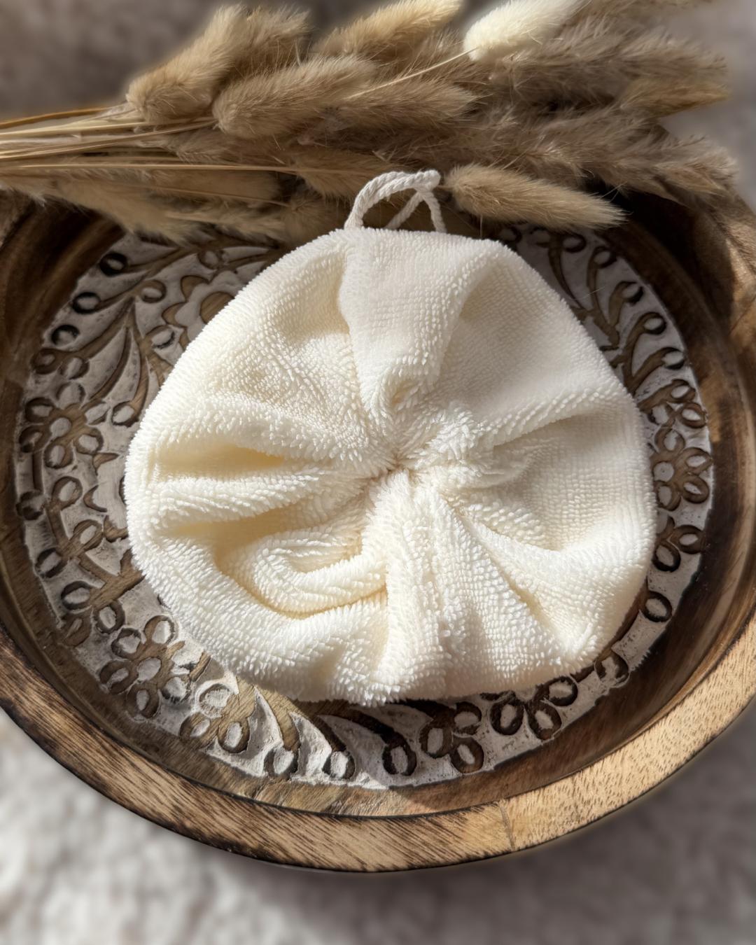 Fleur de douche en éponge de bambou