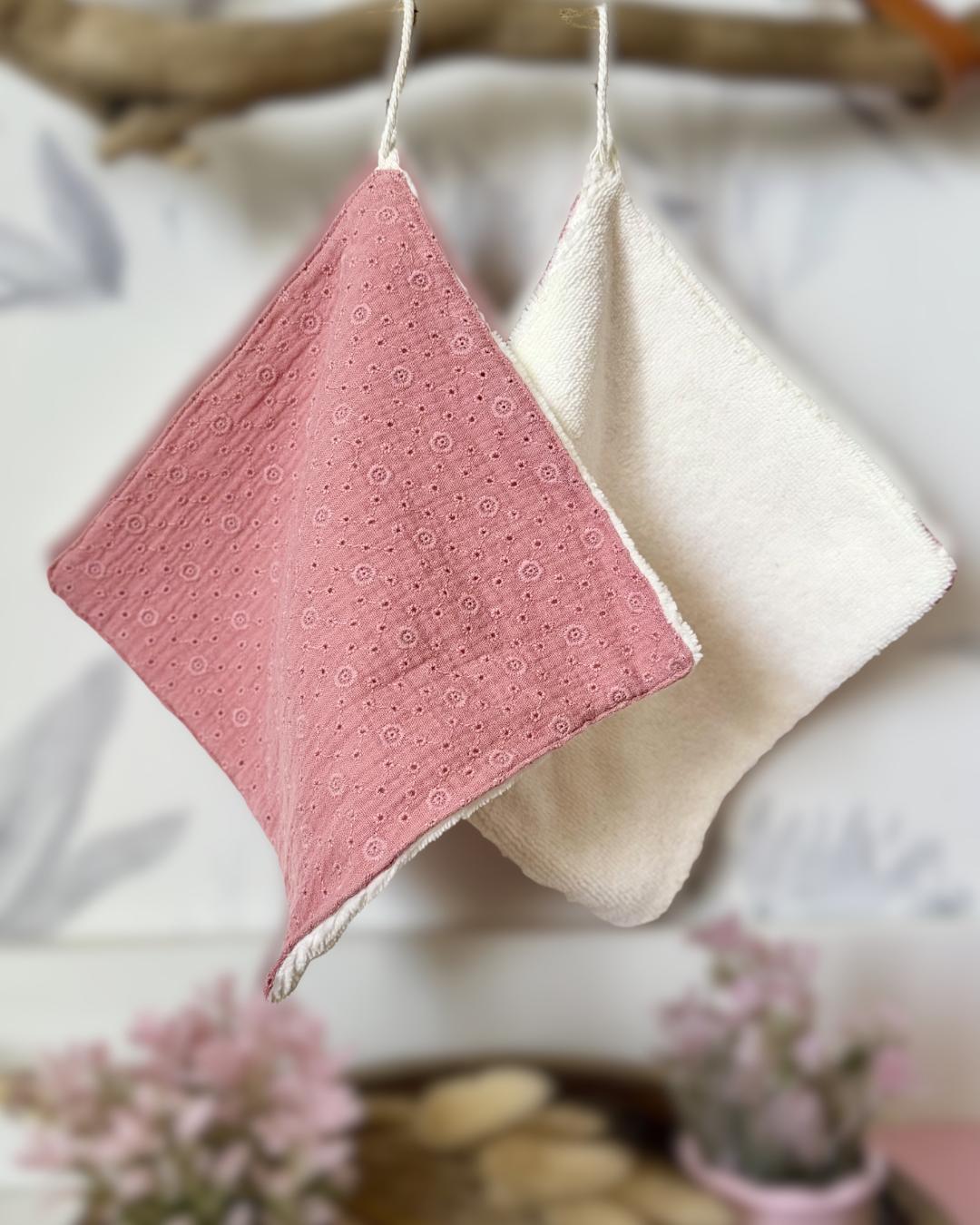 Carrés visage lavables en coton et éponge de bambou